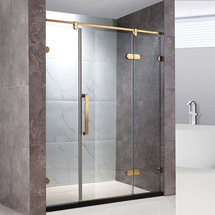 Stainless Steel Shower Door with Tempered Glass Table Top Design
