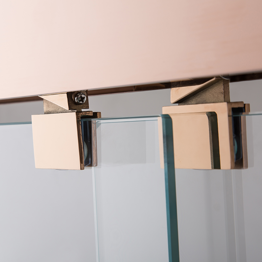 Glass Panel Partition Double Sliding Shower Door for Bathroom Spaces