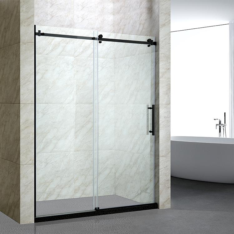 Glass Panel Partition Double Sliding Shower Door for Bathroom Spaces