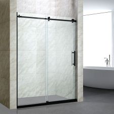 60 Inch Black Stainless Steel Sliding Shower Door