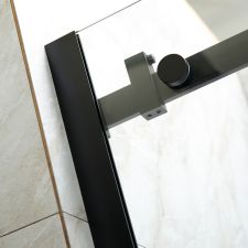 60 In Glass Partitions for Home: Unique Black Stainless Steel Shower Door