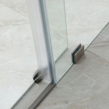 Glass Partition Sliding Shower Doors, Clear Privacy Bypass Panels