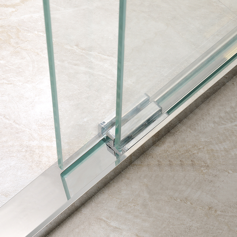 Chrome Glass Partition Doors - Double Bypass Sliding Shower Door Clear