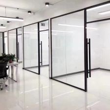 Commercial Interior Toughened Glass Partition Wall Glass Office Panels