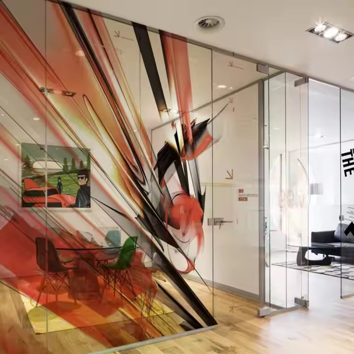Tempered Frosted Glass Panels for Wall Designs & Home Decor