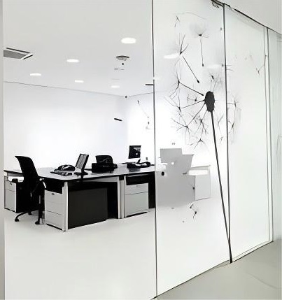 6+6mm Manufacturers On Sale Laminated Tempered Art Glass Digital Printing Glass office partition