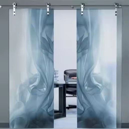 Custom Black Double Glazed Doors: Large Safety Decorative Glass Panel
