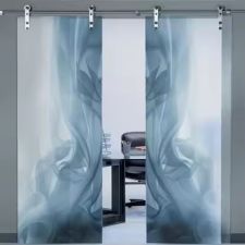 Custom Large Decorative Organic Digital Printed Glass for Architectural Walls & Barn Doors