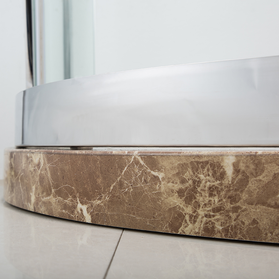 48 Stainless Steel Shower Door with Digital Glass Printing & Chrome Finish