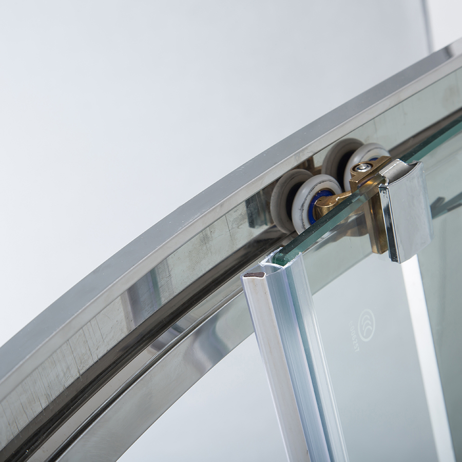 48 Stainless Steel Shower Door with Digital Glass Printing & Chrome Finish
