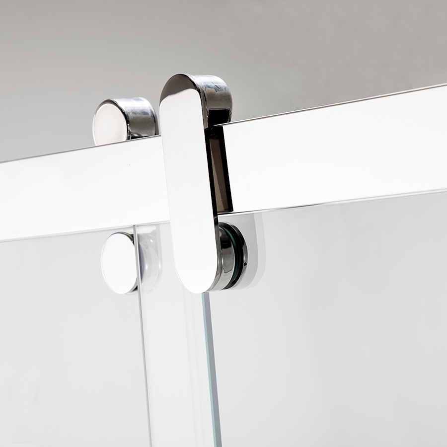 60-Inch Sliding Shower Door with Digital Printed Glass & Stainless Steel Hardware