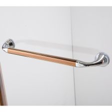 Large Glass Print Double Sliding Rose Gold Shower Enclosure