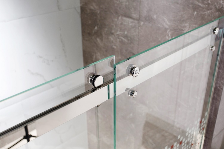 Printed Stained Glass Shower Partition with Pivot Hinge Door Accessories