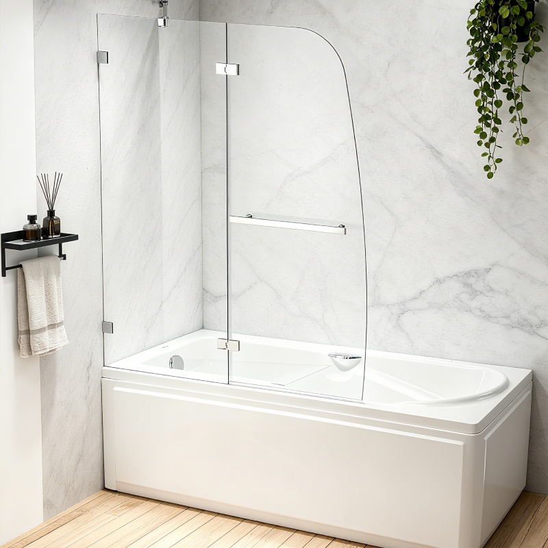 Frameless Hinged Bathtub Door