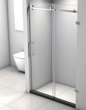 Brushed Nickel Frameless Sliding Shower Door